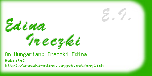 edina ireczki business card